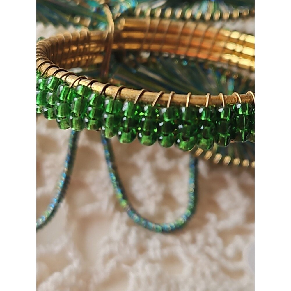 Pier 1 Dragonfly Beaded Napkin Ring Set Of 4 New With Tags - Picture 5 of 5